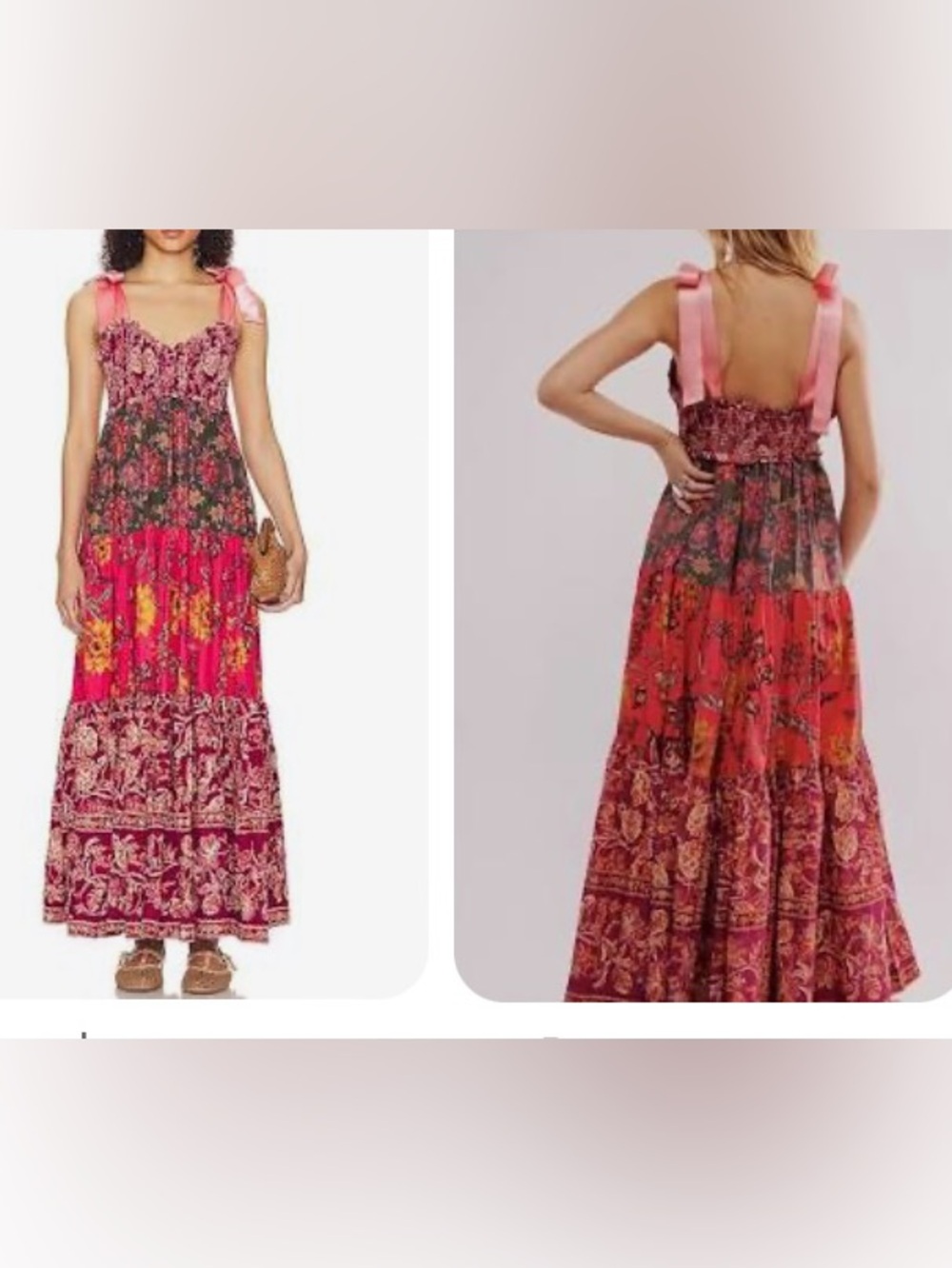 Free People Bluebell Maxi Dress Pink and Burgundy Floral in Colorway magenta Com - Picture 15 of 15